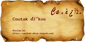 Csutak Ákos névjegykártya